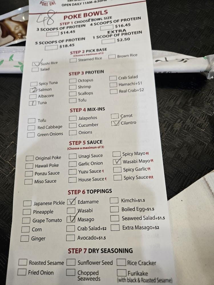 Poke One Menu image 3